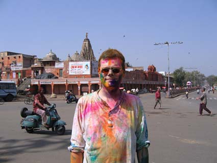 Arthur on Holi in Jaipur