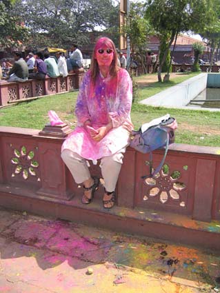 Arthur on Holi in Jaipur
