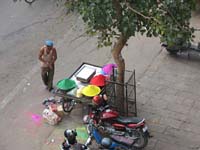 Street vendor selling Holi colors