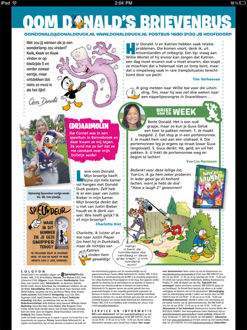 Donald Duck Weekblad iPad sample
