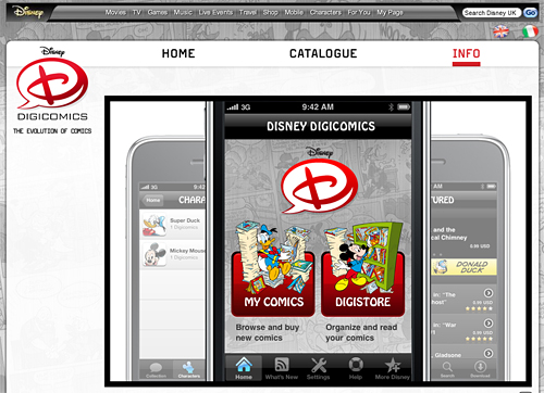 UK Disney DigiComics info page