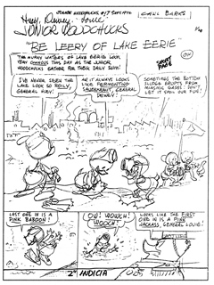 First page of Be Leery of Lake Eerie sketches by Carl Barks