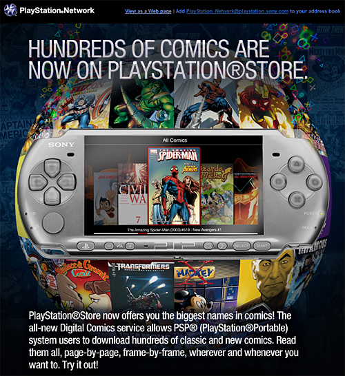 Playstation Network Digital Comics Ad