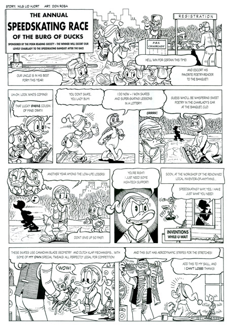 Page one of Don Rosa speedskating story