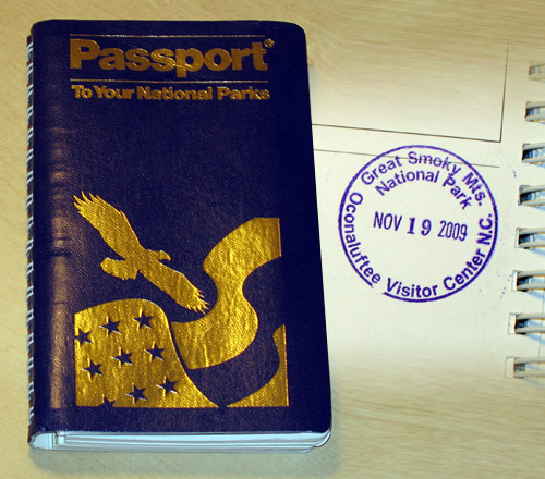 My National Parks Passport with my stamp from Great Smoky Mountains National Park