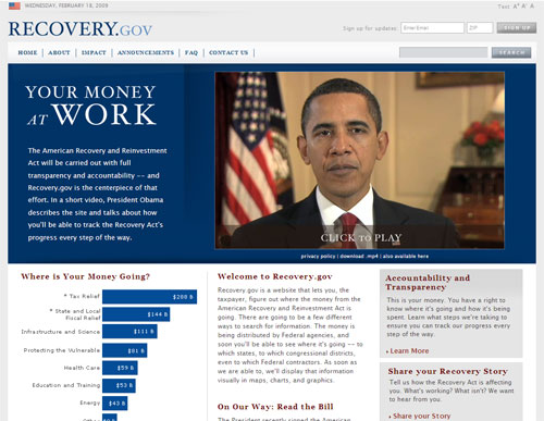 Recovery.gov screenshot