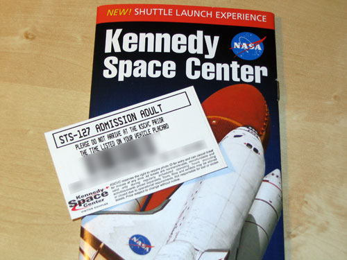 STS 127 arrival time sticker