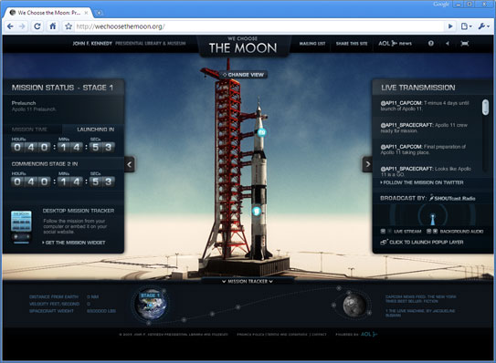 Screenshot of We Choose the Moon.org