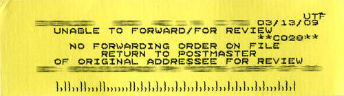 Yellow USPS sticker