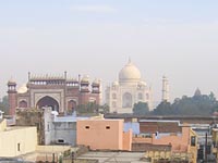 View of Taj Mahal from Hotel Kamal, Agra, India