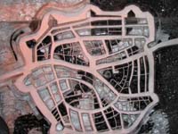 Map of Leiden, the Netherlands made of ice