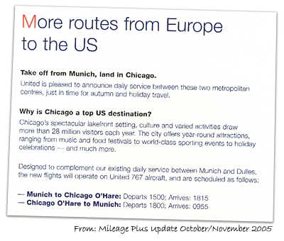 United Airlines, Mileage Plus Update October/November 2005